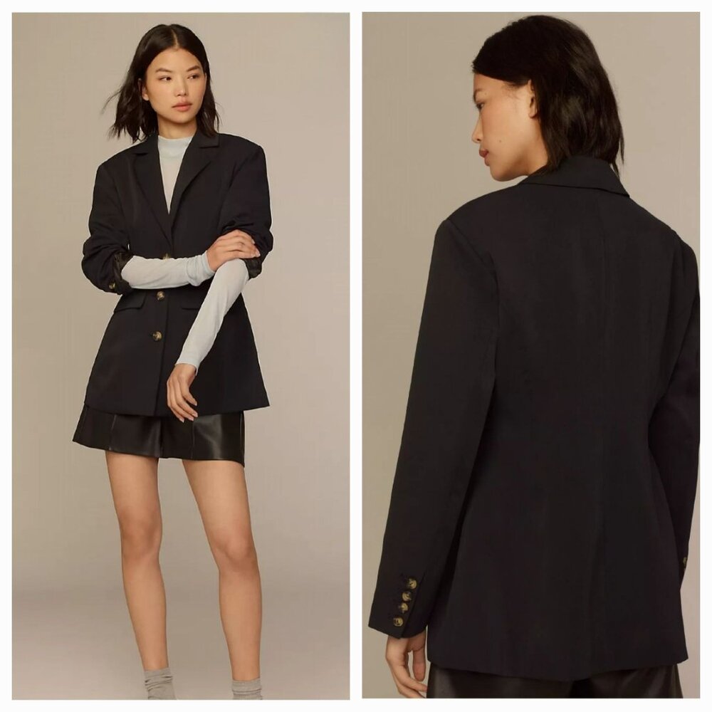 Anthropologie Women's Black Sculpted Office Siren Career Blazer. Size 6